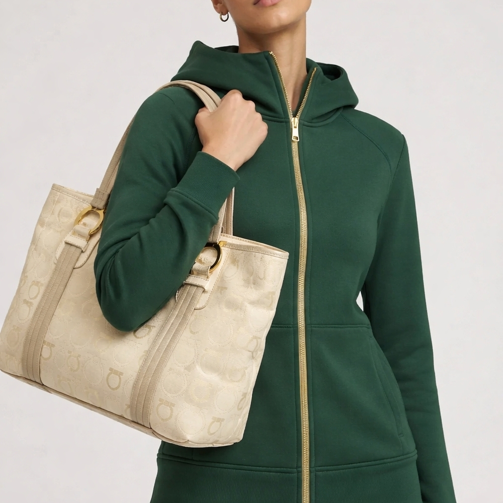 Salvatore Ferragamo Cream Tote Bag